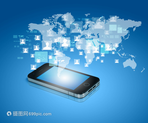 現(xiàn)代通信技術手機高科技背景的現(xiàn)代通信技術插圖